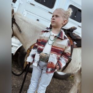 Kids Brown Aztec Jacket